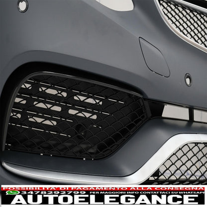 paraurti anteriore con diffusore posteriore e terminale di scarico nero adatto per mercedes classe e w212 facelift (2013-2016) solo design e65 paraurti standard