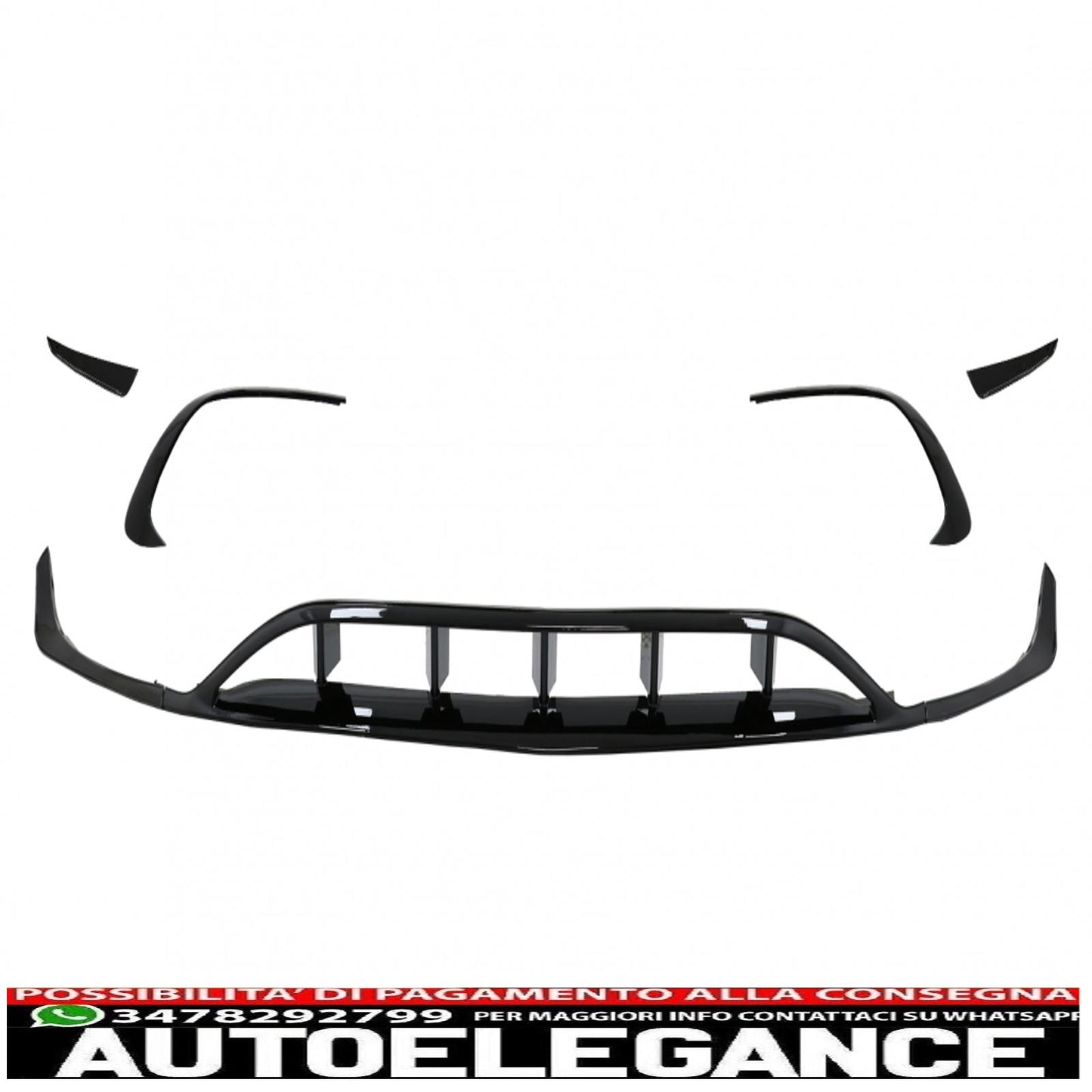 Splitter paraurti anteriore alette aerodinamiche con griglia centrale adatto per mercedes classe a w176 facelift amg line (09.2015-2018) piano black
