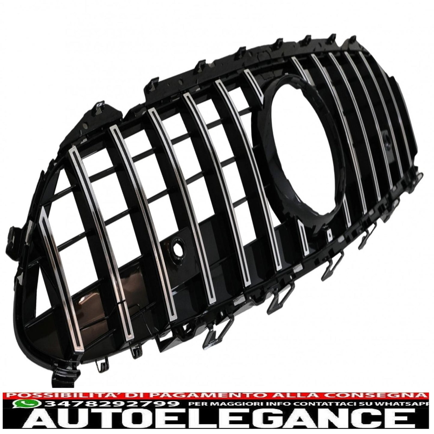 central grille suitable for mercedes cls class c257 (2018-up) gtr design black chrome