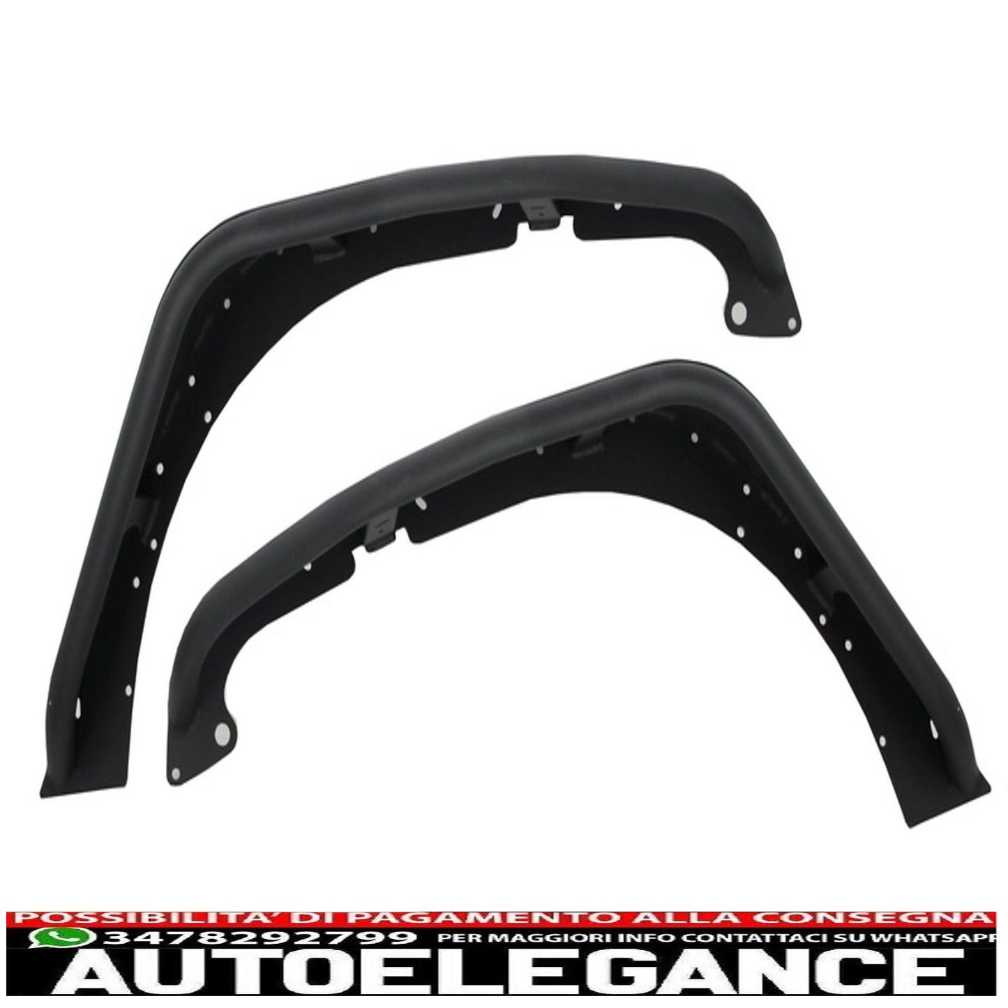 parafanghi anteriori in acciaio piatto con tubo frantoio adatti per Jeep Wrangler Rubicon JK (2007-2017)