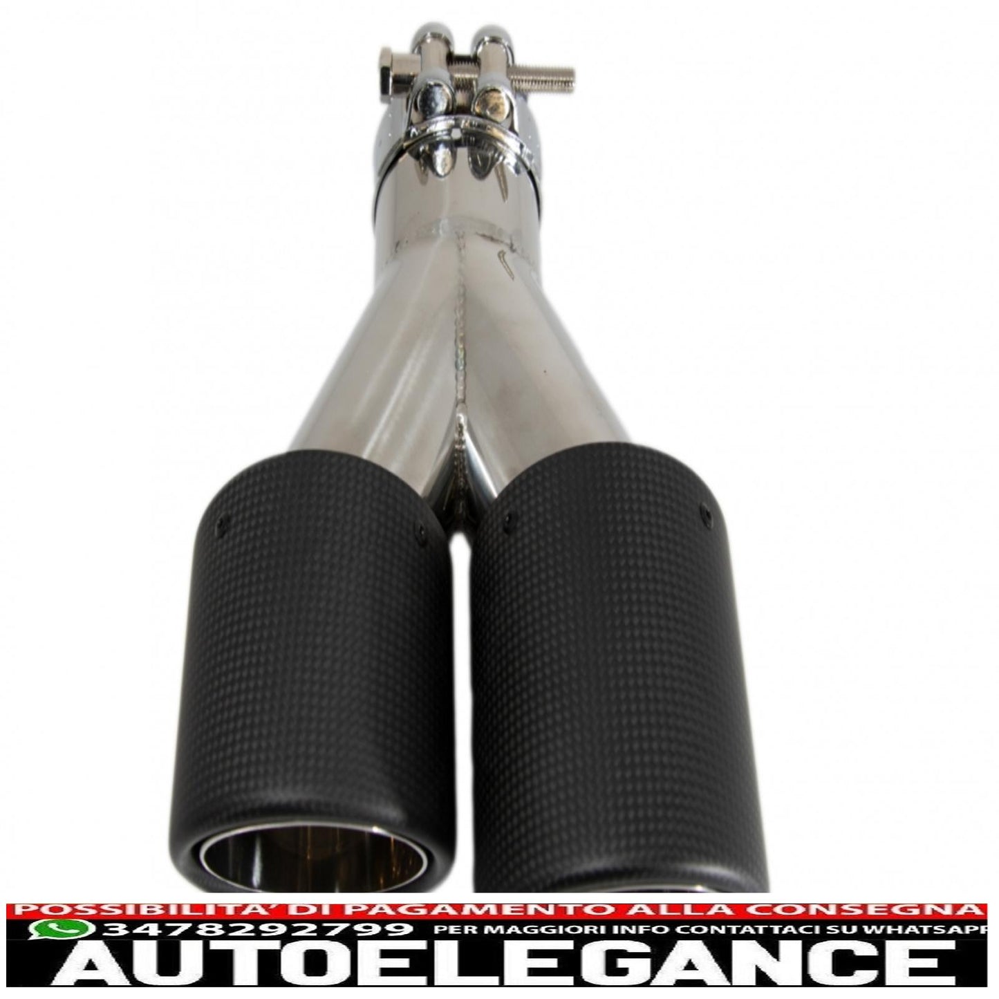 Universal Dual Exhaust Tips Carbon Fiber Matte Finish Dual Exhaust Tips Inlet 6cm/2.36inch 