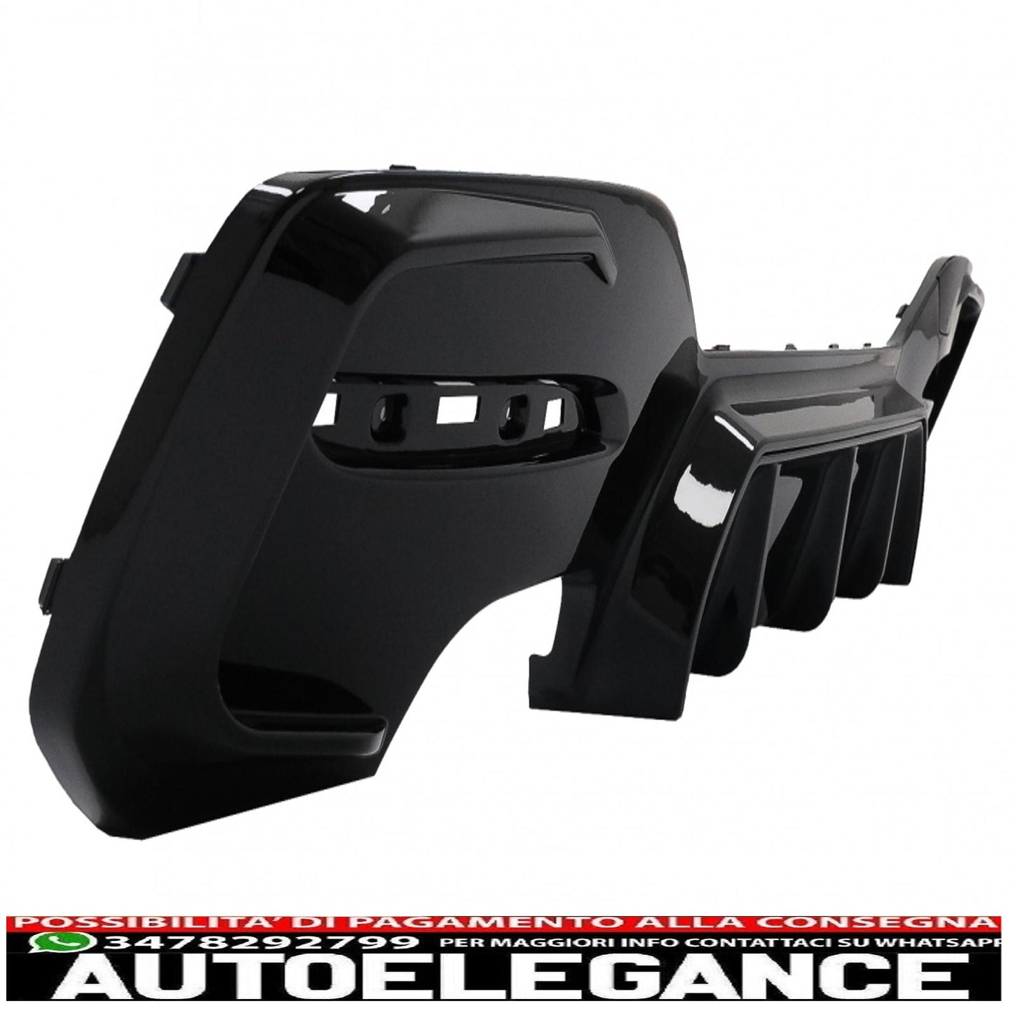 spoiler paraurti posteriore mantovana diffusore doppia doppia uscita adatto per bmw serie 1 f20 f21 lci (2015-2019) nero pianoforte