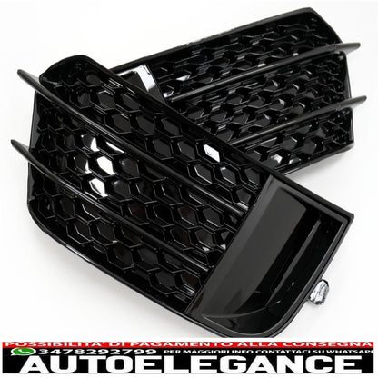 side grills fog light covers suitable for audi a1 8x (2010-2015) rs1 piano black design 