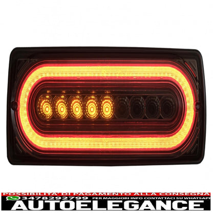 fanali posteriori full led adatti per mercedes classe g w463 (1989-2017) con indicatori di direzione sequenziali dinamici fumo