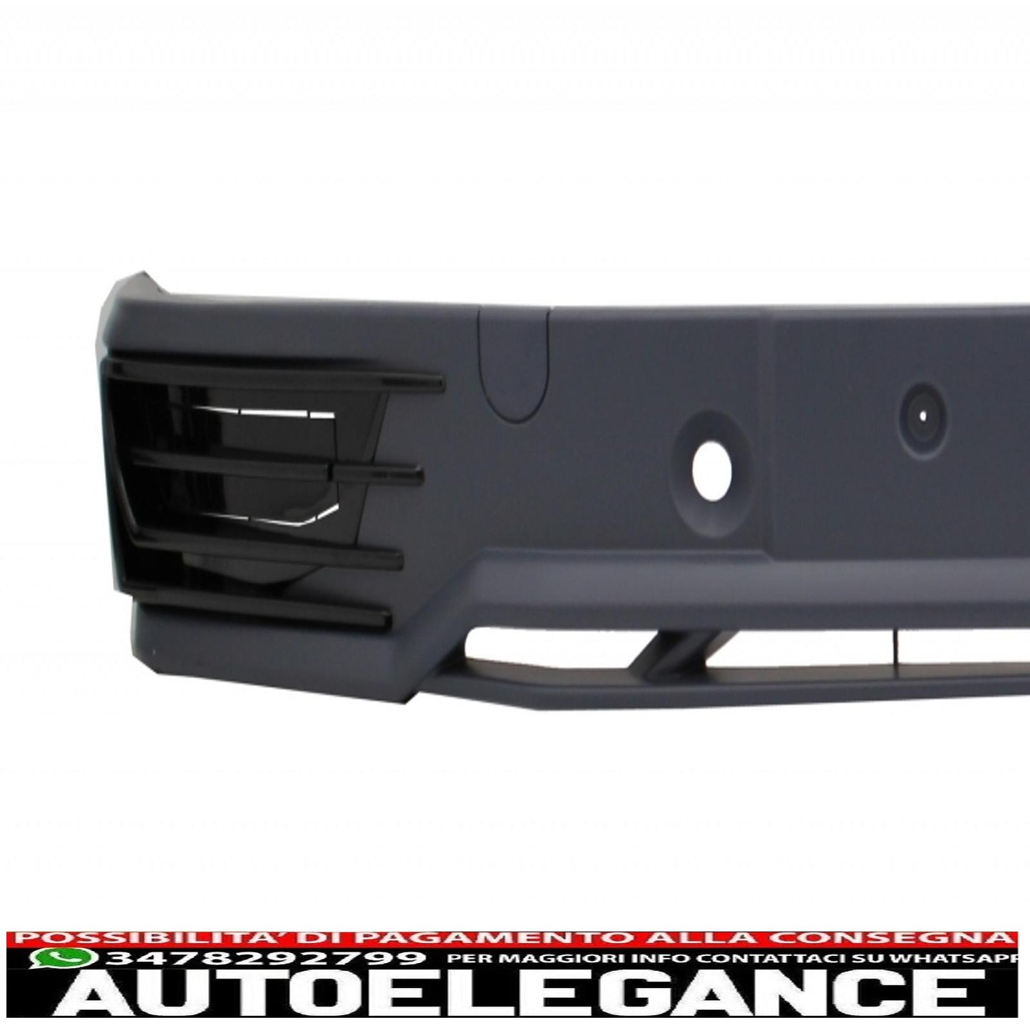 Additional front bumper spoiler with LED daytime running lights suitable for VW Transporter T6 (2015-up) Sportline design