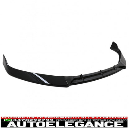 Front Bumper Spoiler Add-on Fit For Tesla Model S (2016-2020) 5 Door Liftback Sedan Piano Black 