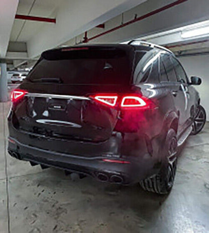 DIFFUSORE POSTERIORE MERCEDES GLE W167 SUV 2019+ TERMINALI INOX AMG