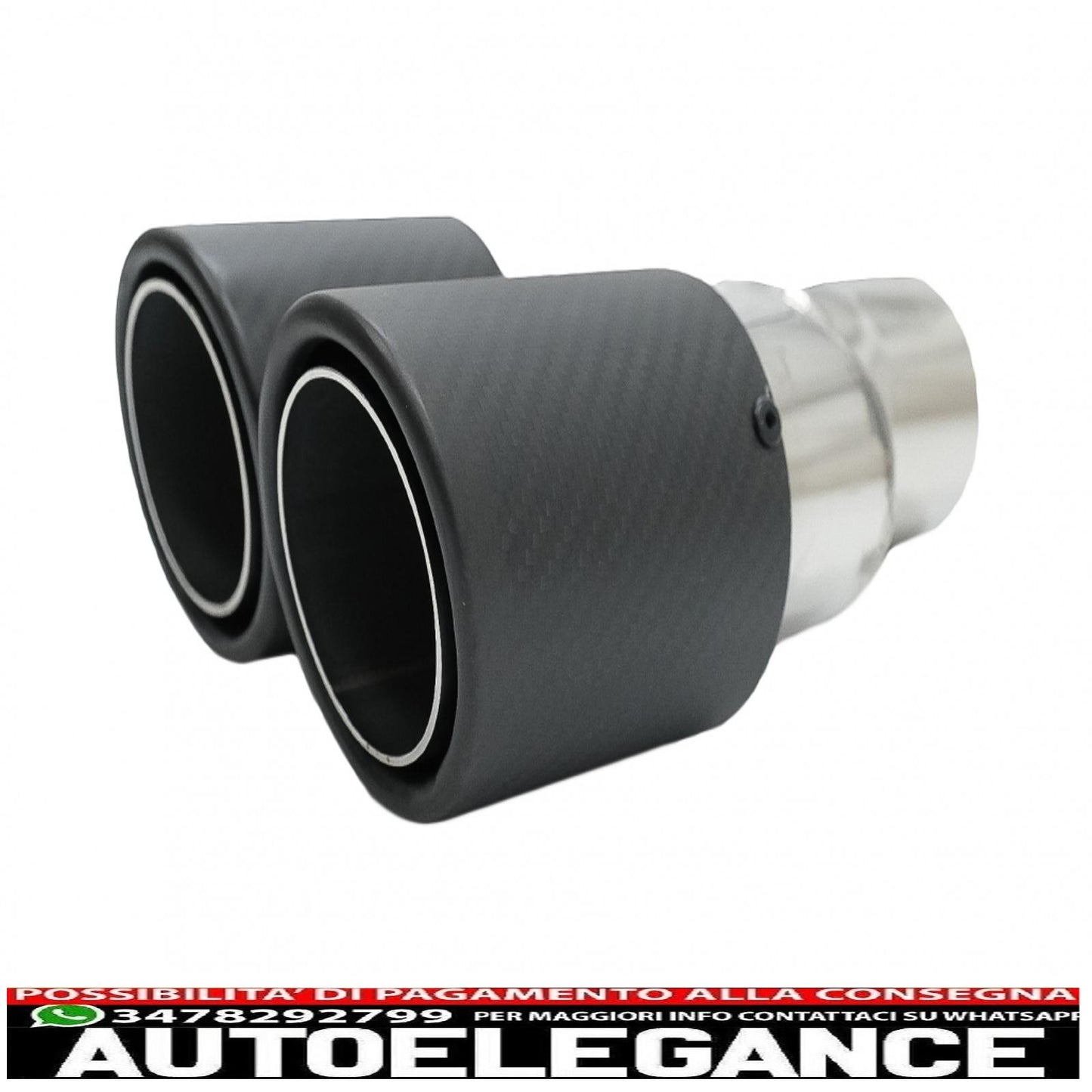 Universal exhaust tip matt carbon fiber tip 5.8cm inlet left side