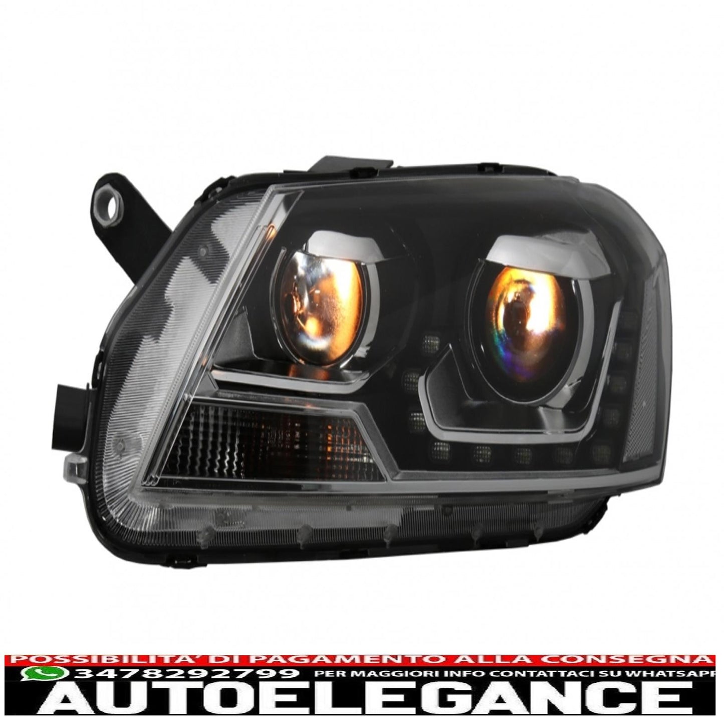 LED DRL headlights suitable for VW Passat 3C B7 (11/2010-10/2014) black