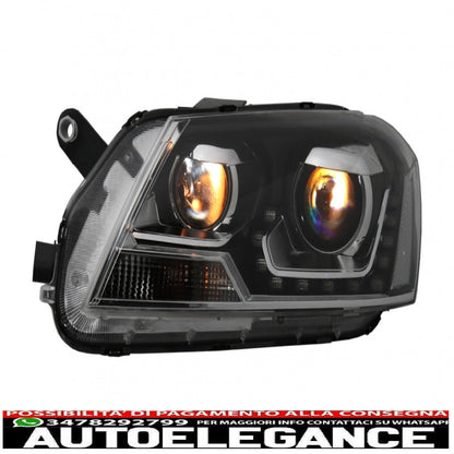 LED DRL headlights suitable for VW Passat 3C B7 (11/2010-10/2014) black
