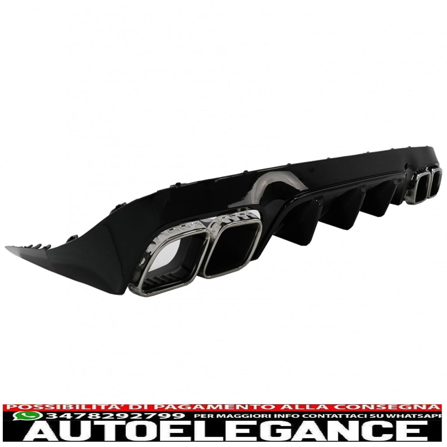 rear diffuser with exhaust tips suitable for mercedes e class c238 a238 amg sport line coupe cabrio (2016-2019) e63 design chrome edition