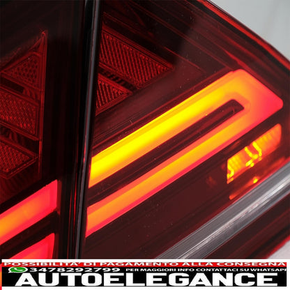 rear lights with led light bar suitable for audi a7 4g (2010-2014) restyling design cherry red smoke