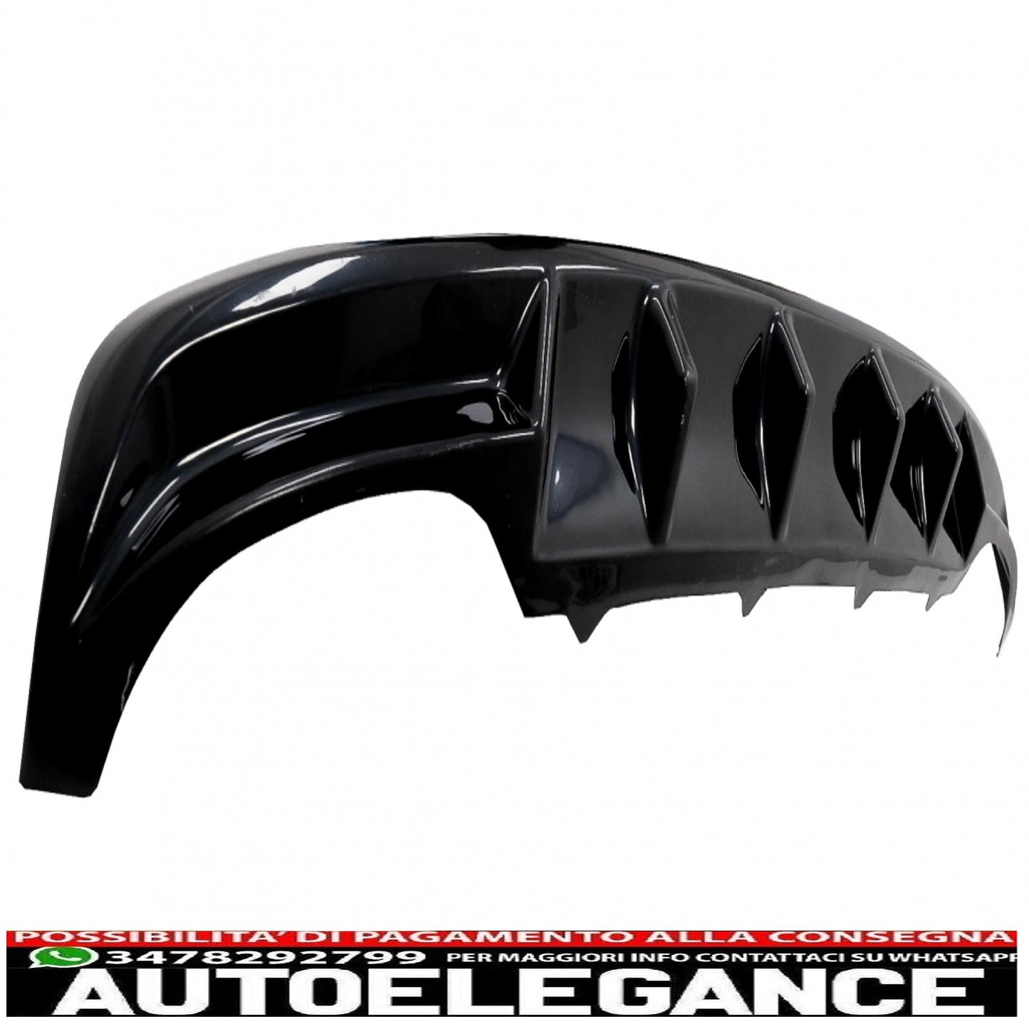 Diffusore d'aria mantovana paraurti posteriore adatto per skoda octavia iii 5e berlina station wagon (2013-2019) nero pianoforte