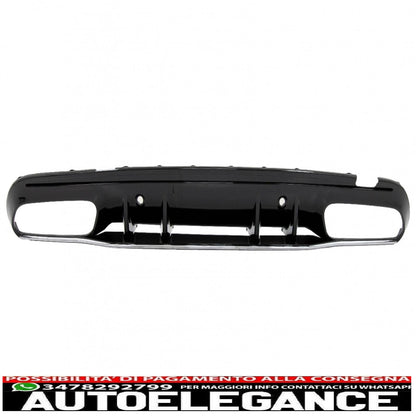 diffusore paraurti posteriore adatto per mercedes classe c w205 s205 (2014-2020) c63s design silver tips solo per amg sport line