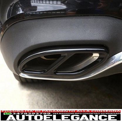 Copri terminali marmitta neri adatti per mercedes classe c w205 s65 e65 gle w166 x166 glc w253 design sportivo AUTOELEGANCERICAMBI