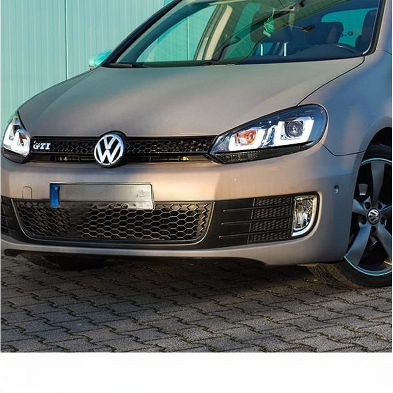 FARI ANTERIORI ADATTI PER VW GOLF 6 2008-2013 LOOK GOLF 7 DESIGN SPORTIVO