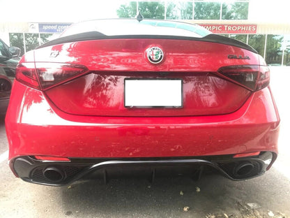 DAM SOTTO PARAURTI ALFA ROMEO GIULIA DIFFUSORE POSTERIORE TERMINALI NERI 0855 08