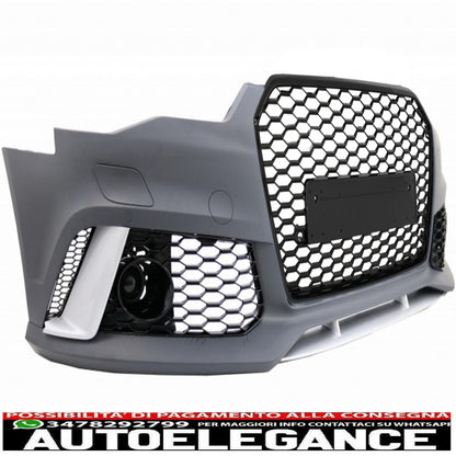 front bumper with additional spoiler suitable for audi a6 c7 4g (2011-2015) rs6 design 