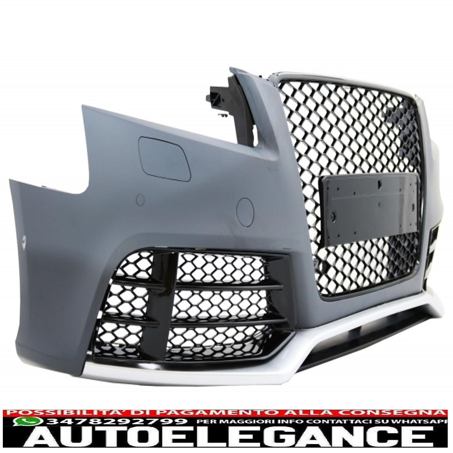 paraurti anteriore adatto per audi a5 8t pre restyling (2007-2011) con paraurti aggiuntivo spoiler labbro design rs5 vero carbonio