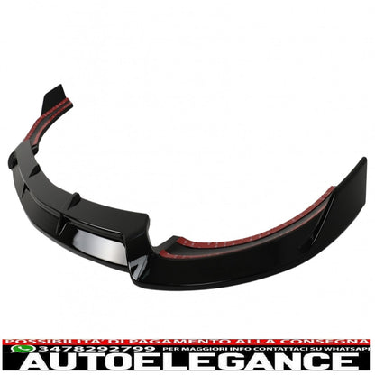 Front bumper lip suitable for mercedes e class w213 s213 c238 a238 (2016-2019) sport look piano black
