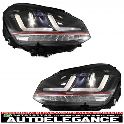 Fari osram full led con indicatori dinamici a specchio adatti per vw golf 7 vii (2012-2017) red gti upgrade xenon e alogena