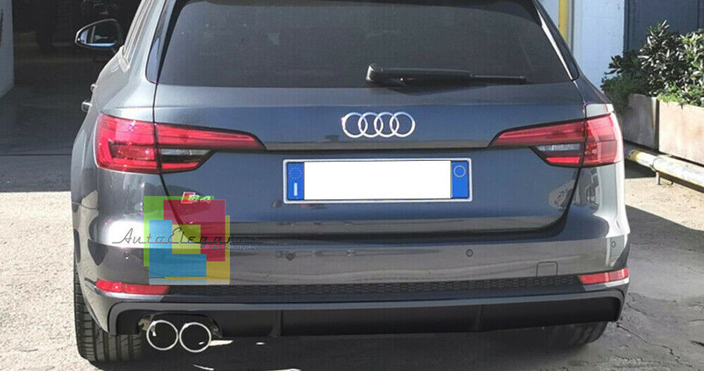 REAR BUMPER DIFFUSER FOR AUDI A4 B9 8W 2015-2018 MATT BLACK ABS 