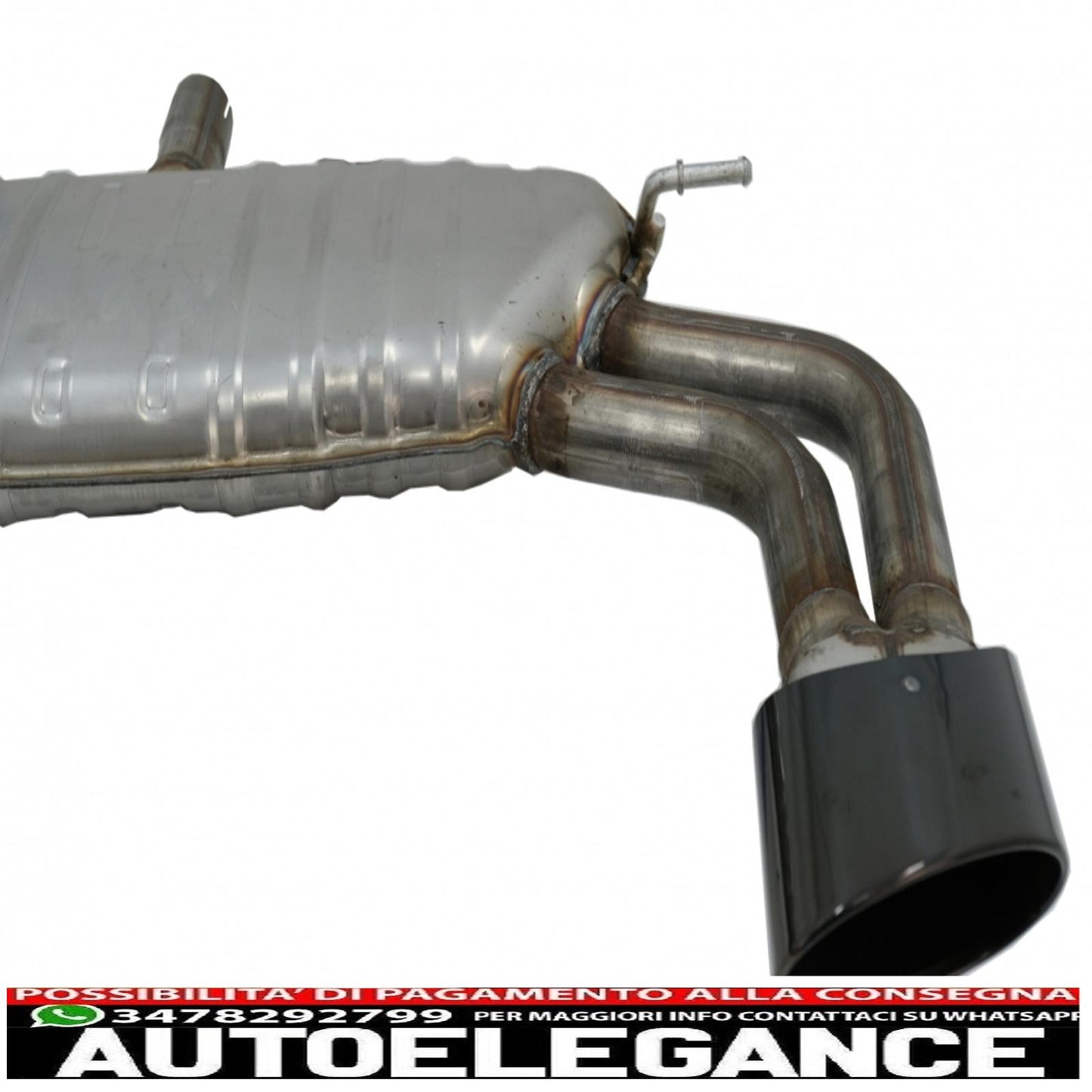 complete exhaust system suitable for audi a3 8v sedan/cabrio (2012-2019) rs3 design piano black tips 