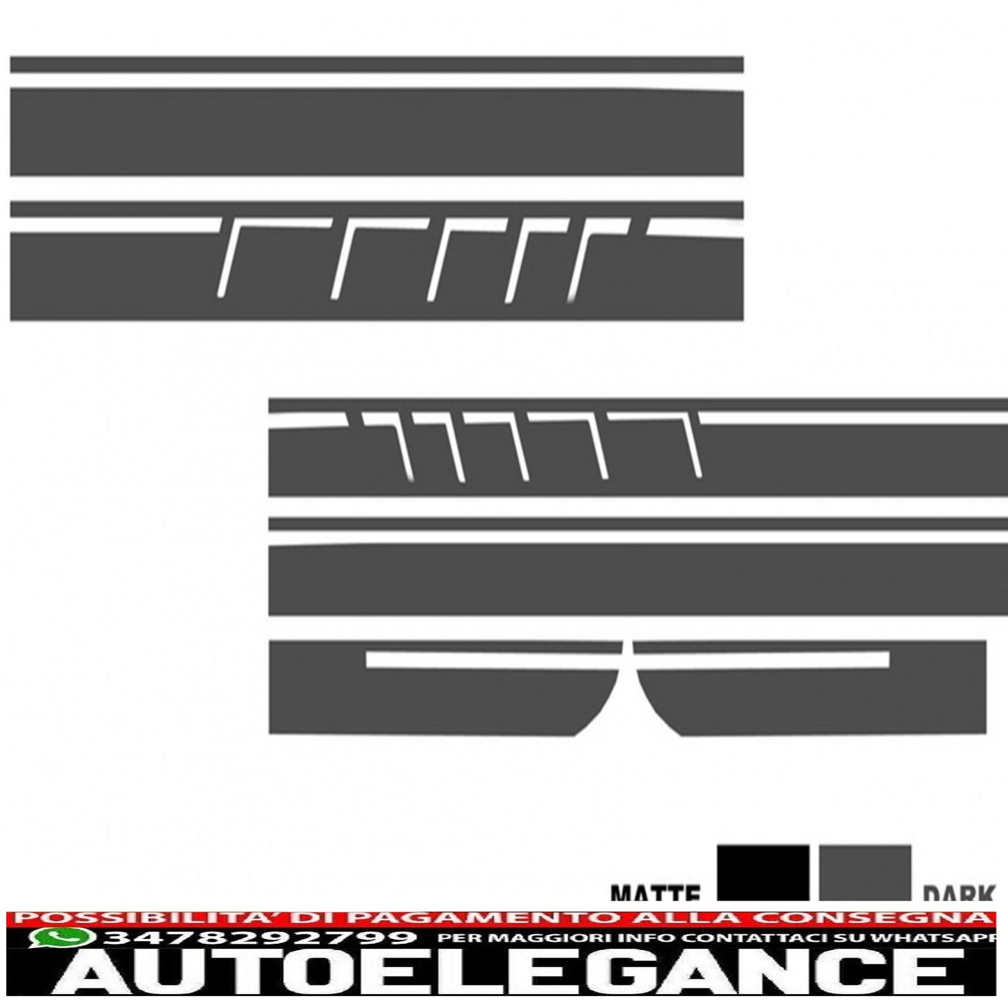set of side and top hood roof tailgate dark grey stickers suitable for mercedes cla w117 c117 x117 (2013-2016) w176 (2012-2018) 45 design edition 1