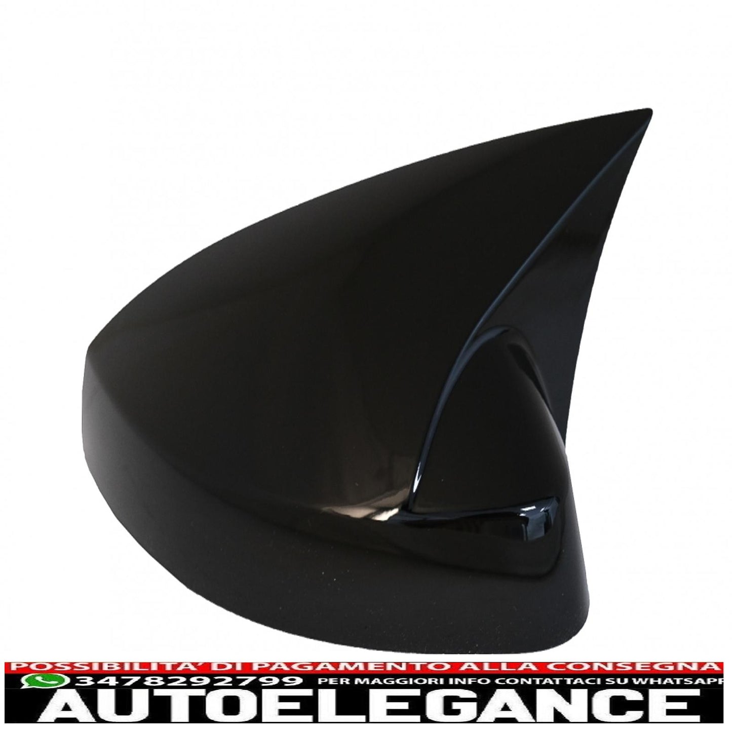 Calotte specchietti adatte per audi a3 8v rs3 cabriolet limousine sportback (2012-2019) bat look nero pianoforte AUTOELEGANCERICAMBI