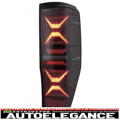 LED rear lights suitable for Ford Ranger (2012-2018) smoked with dynamic sequential direction indicators