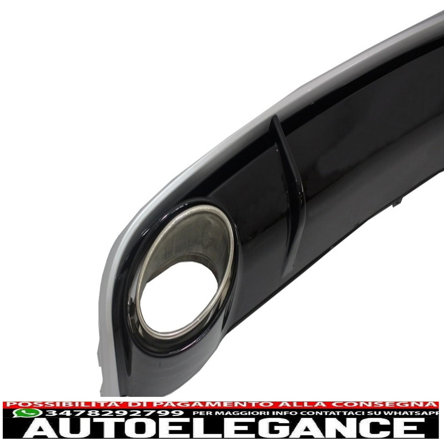 Rear bumper diffuser and tailpipes with LED taillights, dynamic black/smoke, suitable for audi a4 b8 avant pre facelift (2007-2011) RS4 design