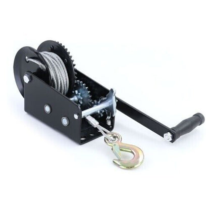 Professional Winch Hand Winch Black with Wire Rope 10 Meters 900kg