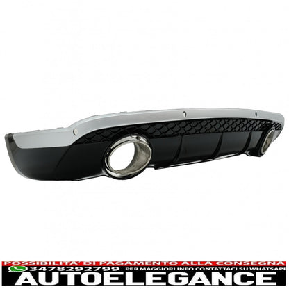 diffusore paraurti posteriore adatto per audi q5 8r (11.2008-2016) pianoforte nero cromato inserto design s-line