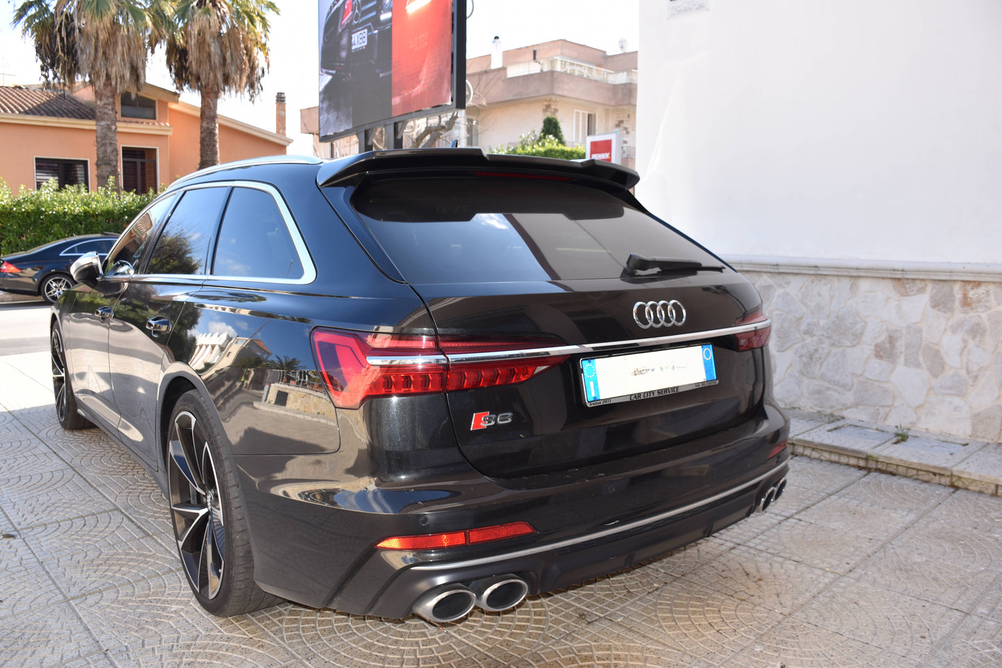 SPOILER TETTO ADATTO PER AUDI A6/S6 C8 AVANT 2018+ LOOK RS6 NERO LUCIDO