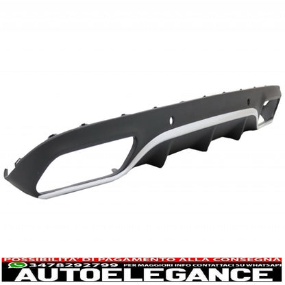 Rear Bumper Diffuser Valance with Black Exhaust Tips Fit for Mercedes C Class C205 A205 Coupe Cabriolet (2014-2019) C63 Design