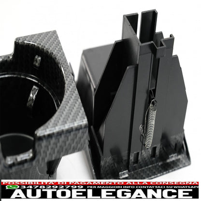 cup holder and coin holder suitable for bmw 3 series e46 (1998-2005) carbon fiber effect