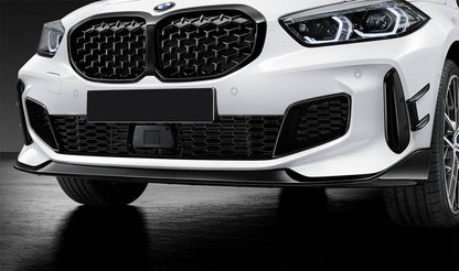 SPLITTER ADATTO PER BMW SERIE 1 F40 MSPORT LOOK NERO LUCIDO CON BAFFI