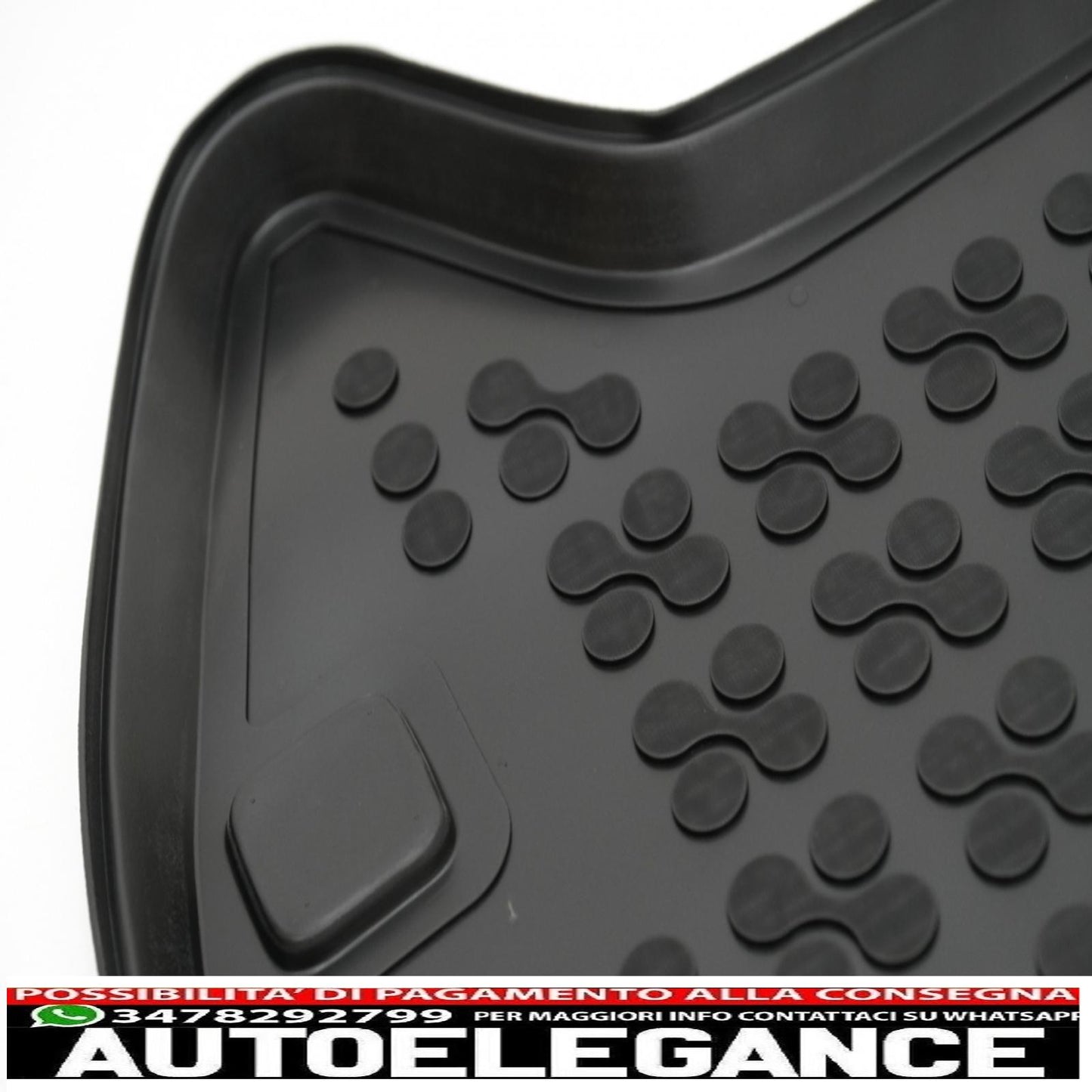 Black Rubber Trunk Mat Suitable for Hyundai Kona with Subwoofer (2017-up)