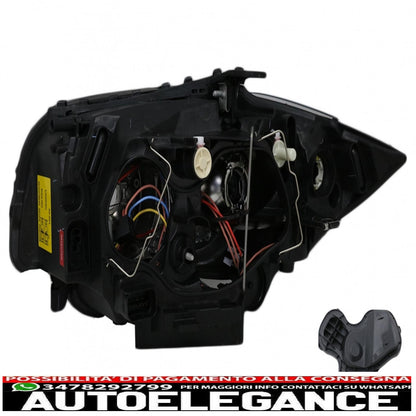 headlights suitable for bmw 1 series e81 e82 e87 e88 (2004-2011) angel eye 2 black halo rims