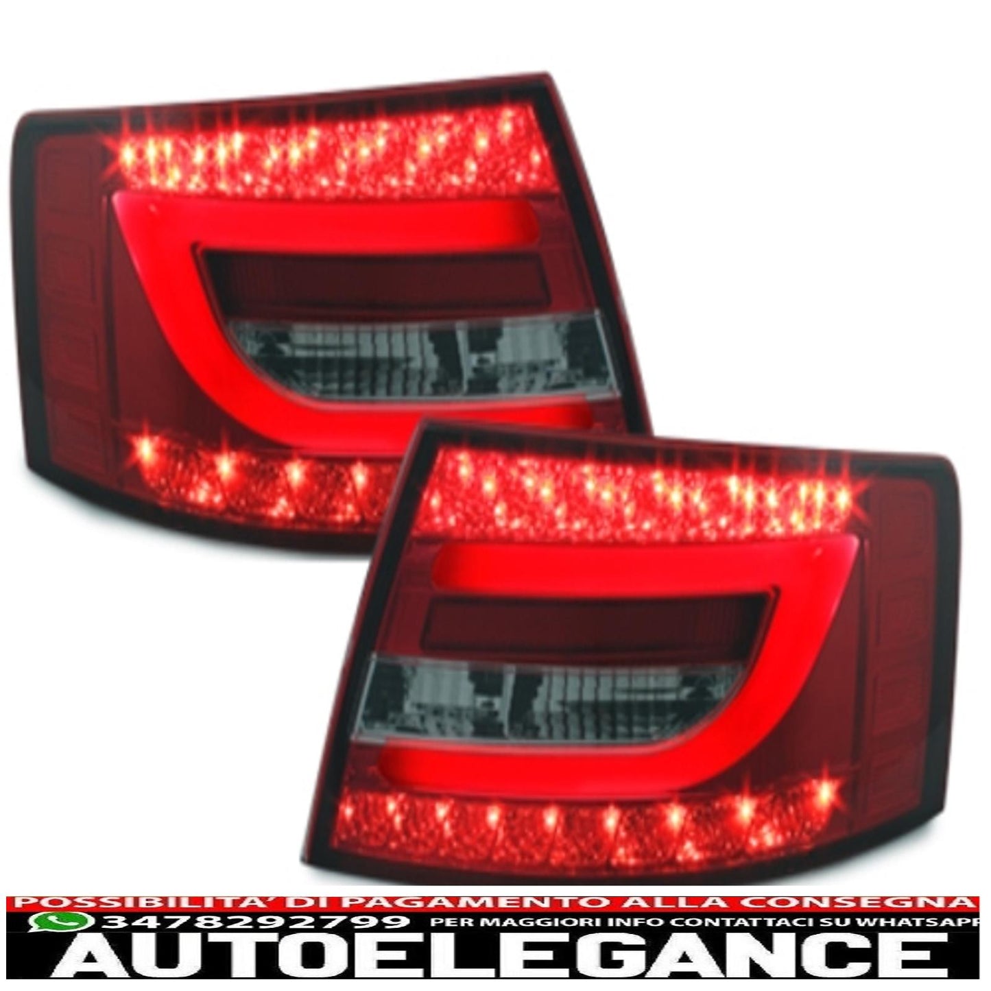 led rear lights suitable for audi a6 limousine 04-08 red/smoke
