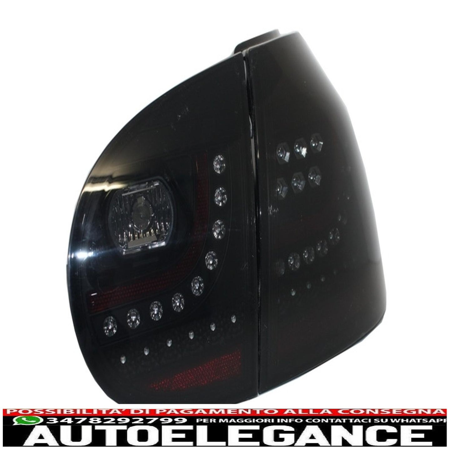 led rear lights suitable for vw golf v 5 left hand drive (2004-2009) smoked black look extreme urban style