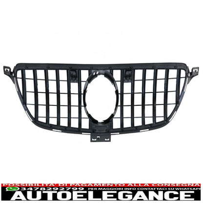 front grille suitable for mercedes gle coupe c292 (2015-2018) gle w166 suv (2015-2018) gt-r panamericana piano black design