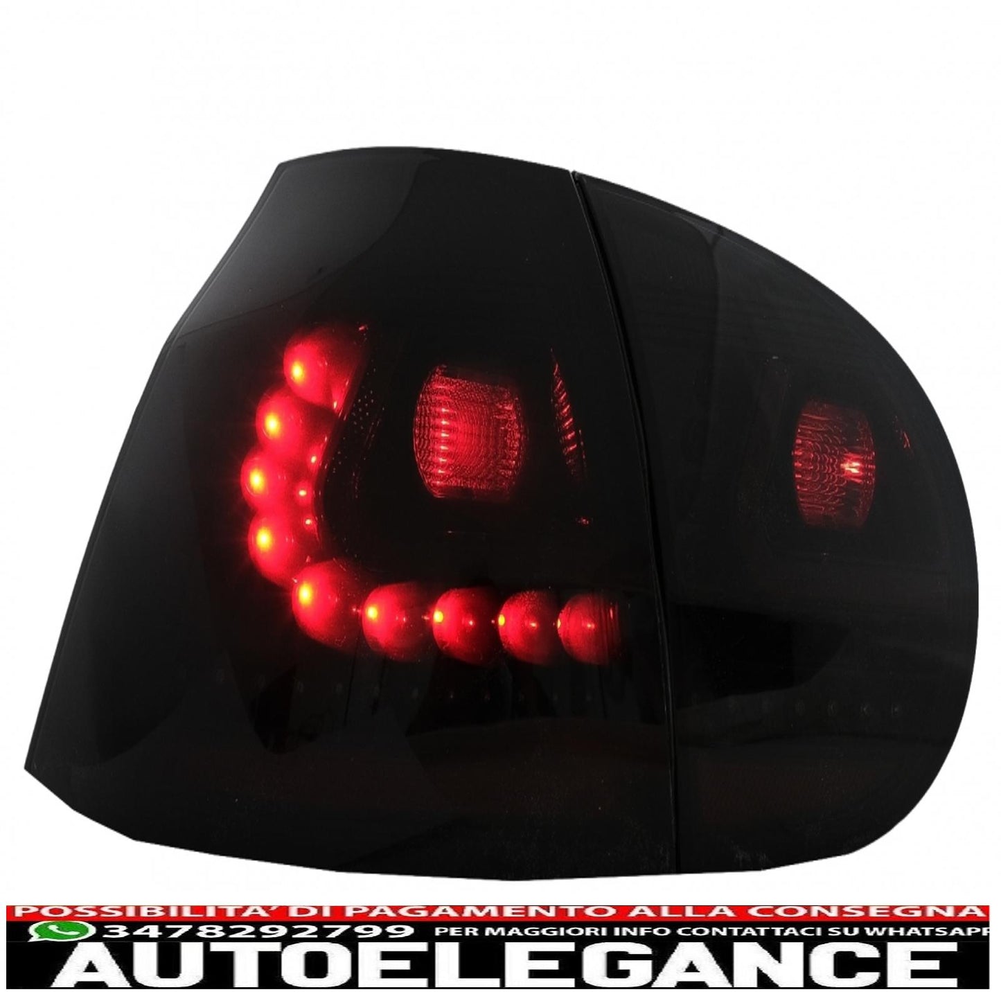 led rear lights for vw golf v 2003-2009 fog lights black/smoke