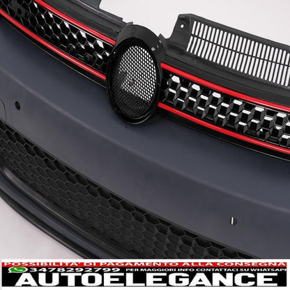 paraurti anteriore adatto per vw golf vi 6 (2008-2013) gti look con fari golf 7 3d led drl u-design led fluente luce di svolta striscia rossa gti guida a destra