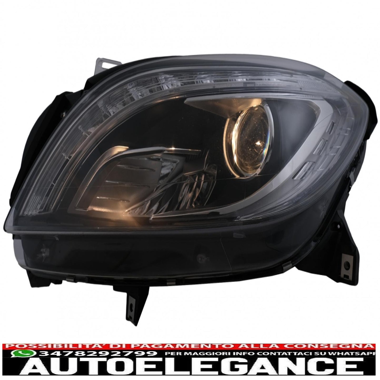 led headlights suitable for mercedes m-class w166 (2012-2015) black 