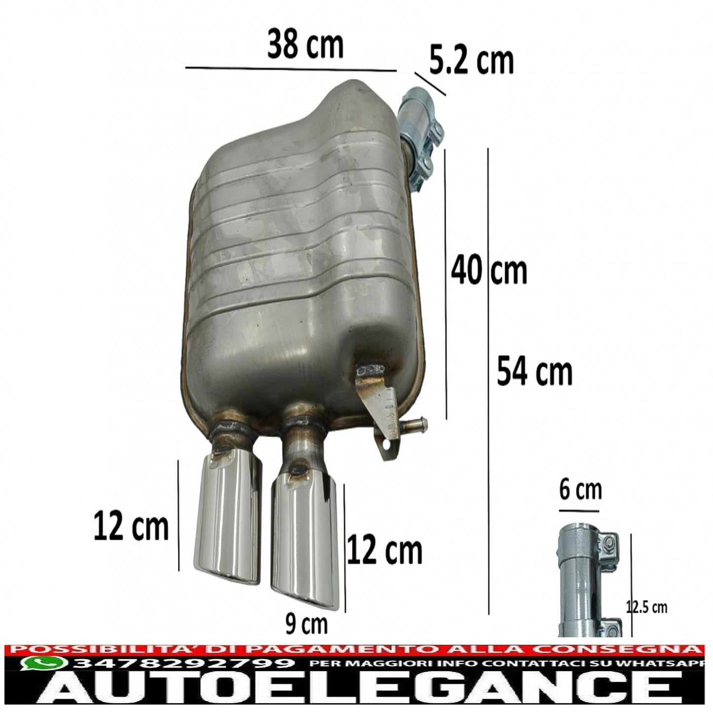 complete exhaust system with double tailpipes suitable for audi q5 8r (11.2008-2016) chrome 