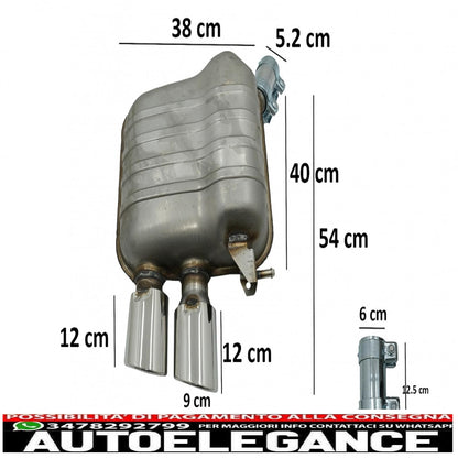 complete exhaust system with double tailpipes suitable for audi q5 8r (11.2008-2016) chrome 