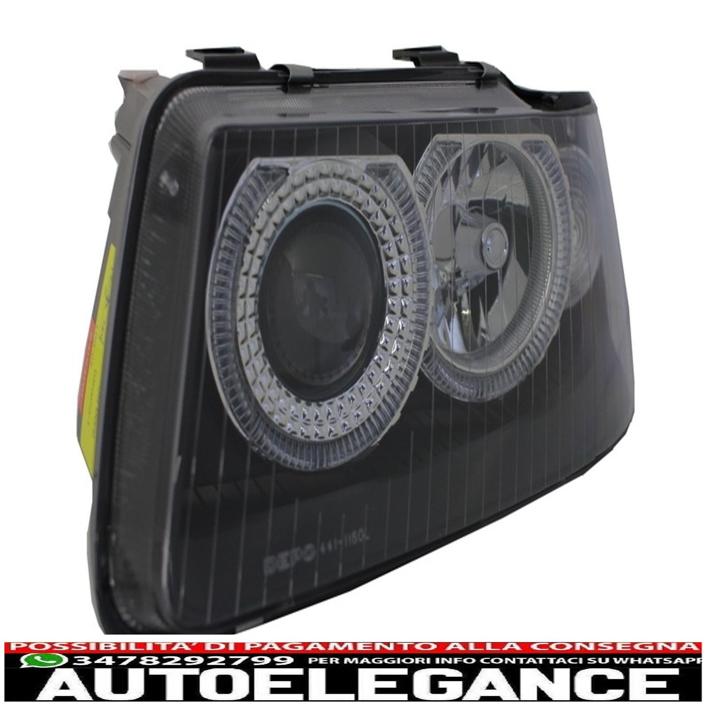 angel eye headlights suitable for audi a3 8l (09.2000-05.2003) black
