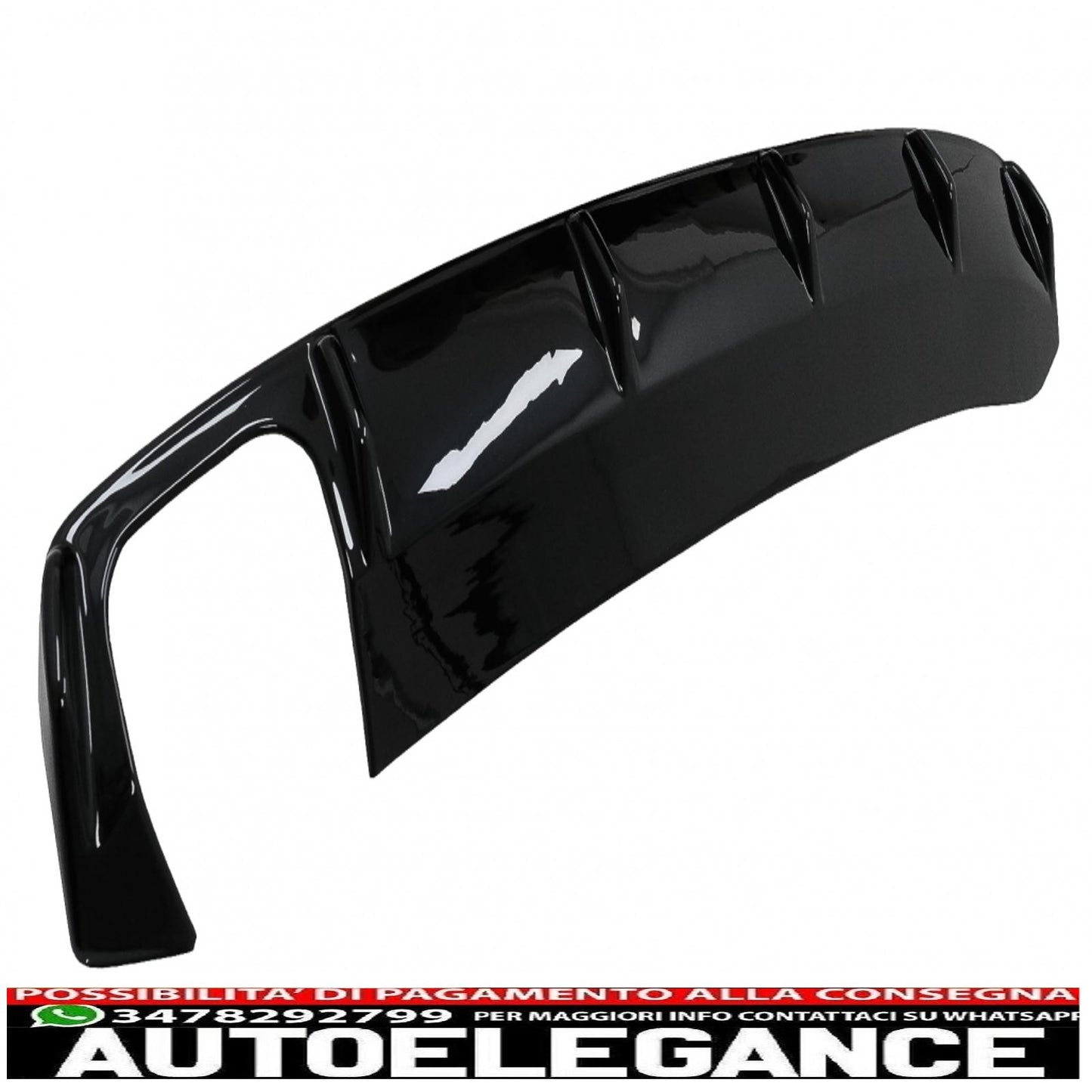 Diffusore d'aria mantovana paraurti posteriore adatto per skoda octavia ii (2004-2009) pianoforte nero