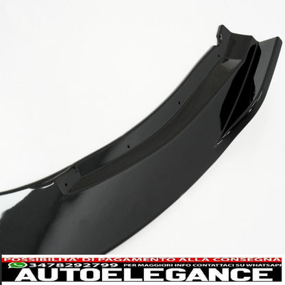 Front Bumper Additional Spoiler Lip Extension Suitable for Skoda Octavia III 5e Saloon Estate (2013-2016) Piano Black 